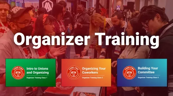 Banner that reads "Organizer Training"